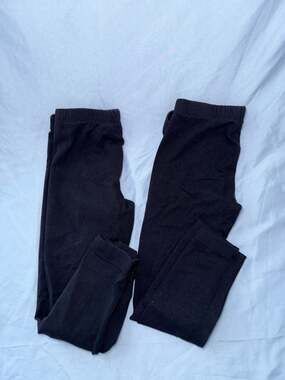 The Children's Place Black Cotton Blend Leggings Size S/P 5/6 set of 2